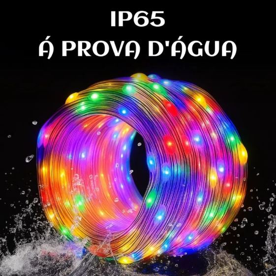 Pisca Pisca Natal Led RGB - IP65 Controle Remoto - Aplicativo Android e iOS