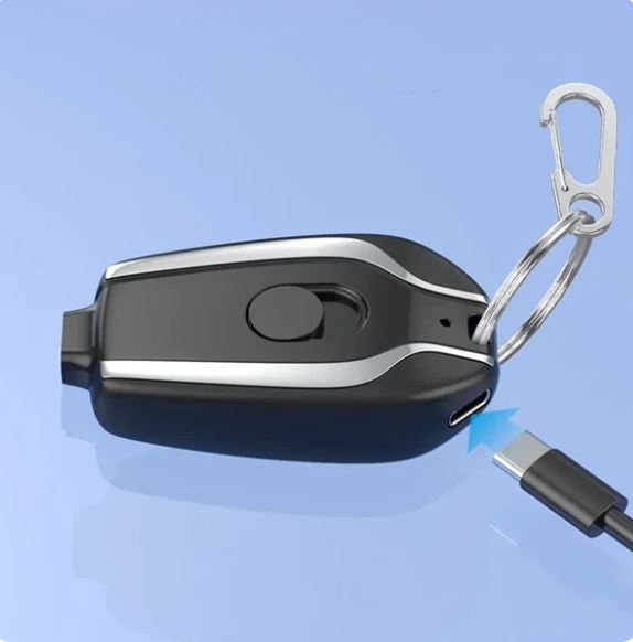 Carregador Chaveiro - Para Iphones e Tipo-C Universal - Carga 1500mAh