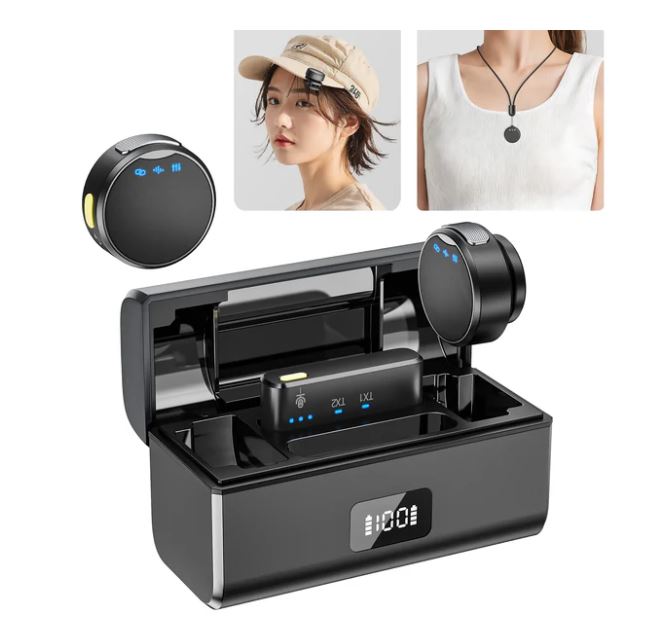 Microfone Lapela Sem fio com redução de ruído