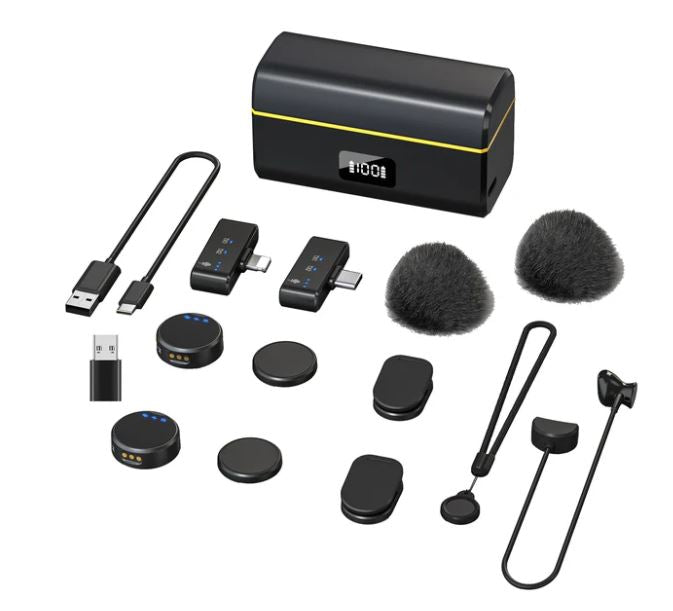 Microfone Lapela Sem fio com redução de ruído