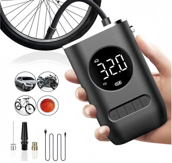 Compressor De Ar Elétrico Mini Portátil Sem Fio para Carro/Moto/Bicicleta